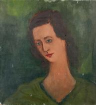 ARR Jean Georges-Simon (Hungarian 1894-1968), Portrait of a woman wearing green, head and shoulders,