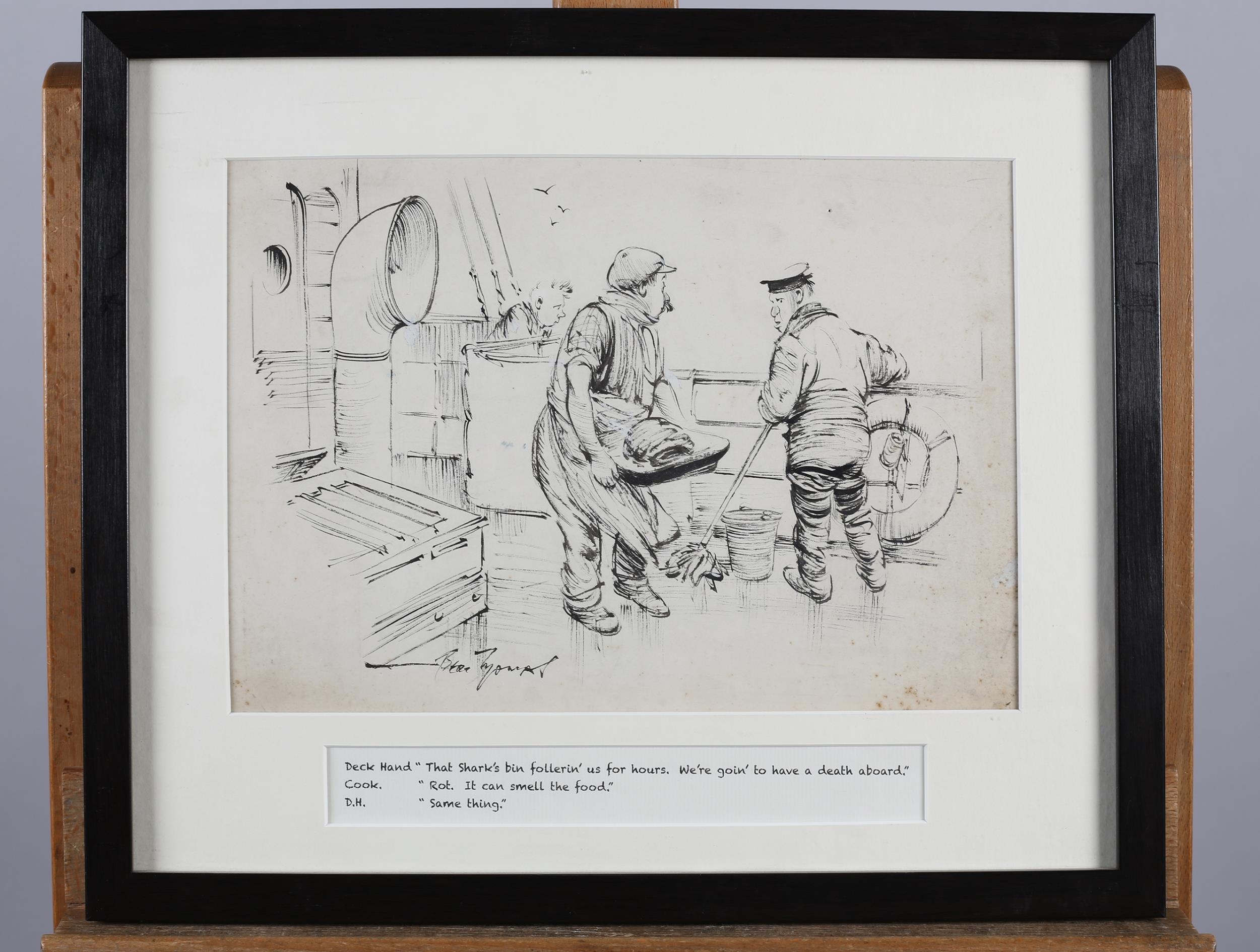 ARR Larry - Terence Parkes (1927-2003), The Blind Girl, original cartoon, pen and ink, signed to - Image 3 of 5