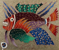 Yuri Gorbachev (Russian b.1948), Tropical Fish, oil on canvas, signed to lower middle, signed and