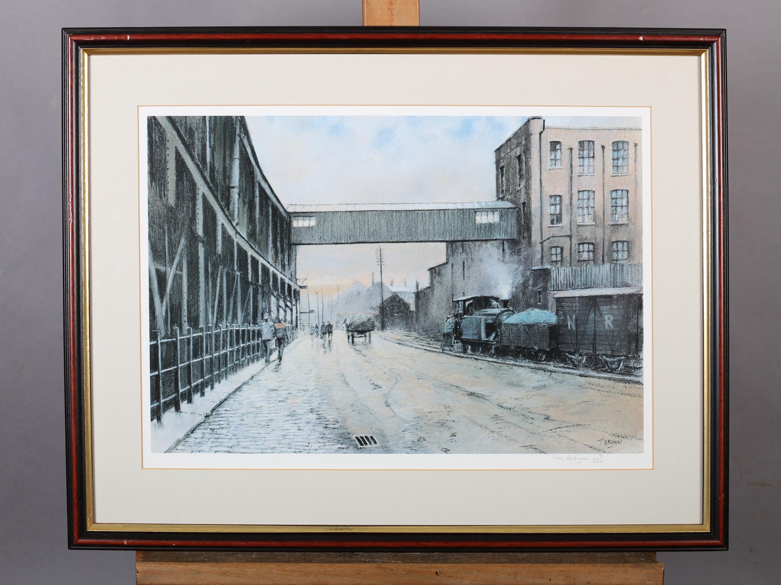 ARR Tom Brown (1933-2017), Trafford Park Road, Manchester, colour print, limited number 17/200, - Image 2 of 5