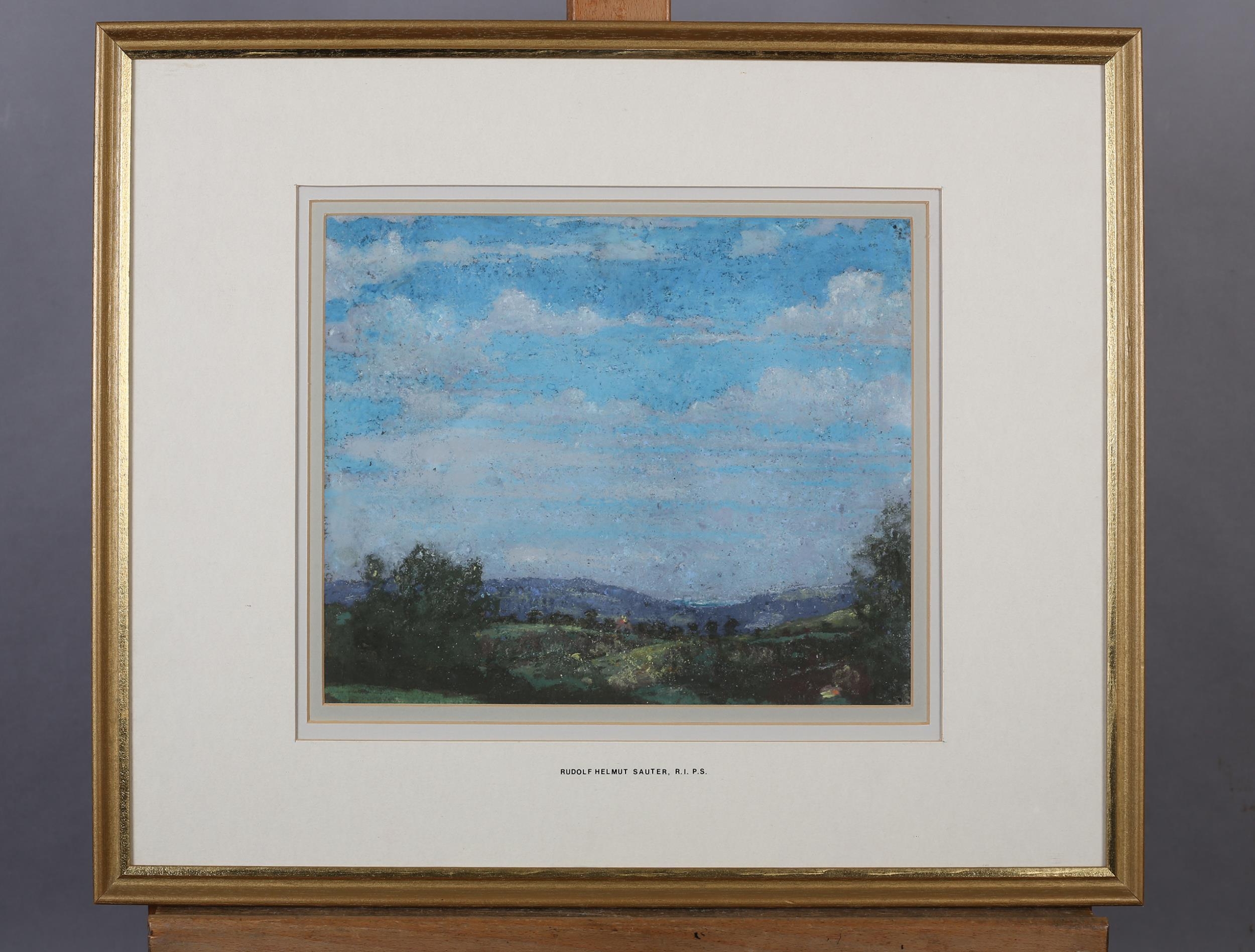 ARR Rudolf Helmut Sauter RI, RBA (1895-1977), Rural landscape under blue skies, pastel, initialled - Image 2 of 4
