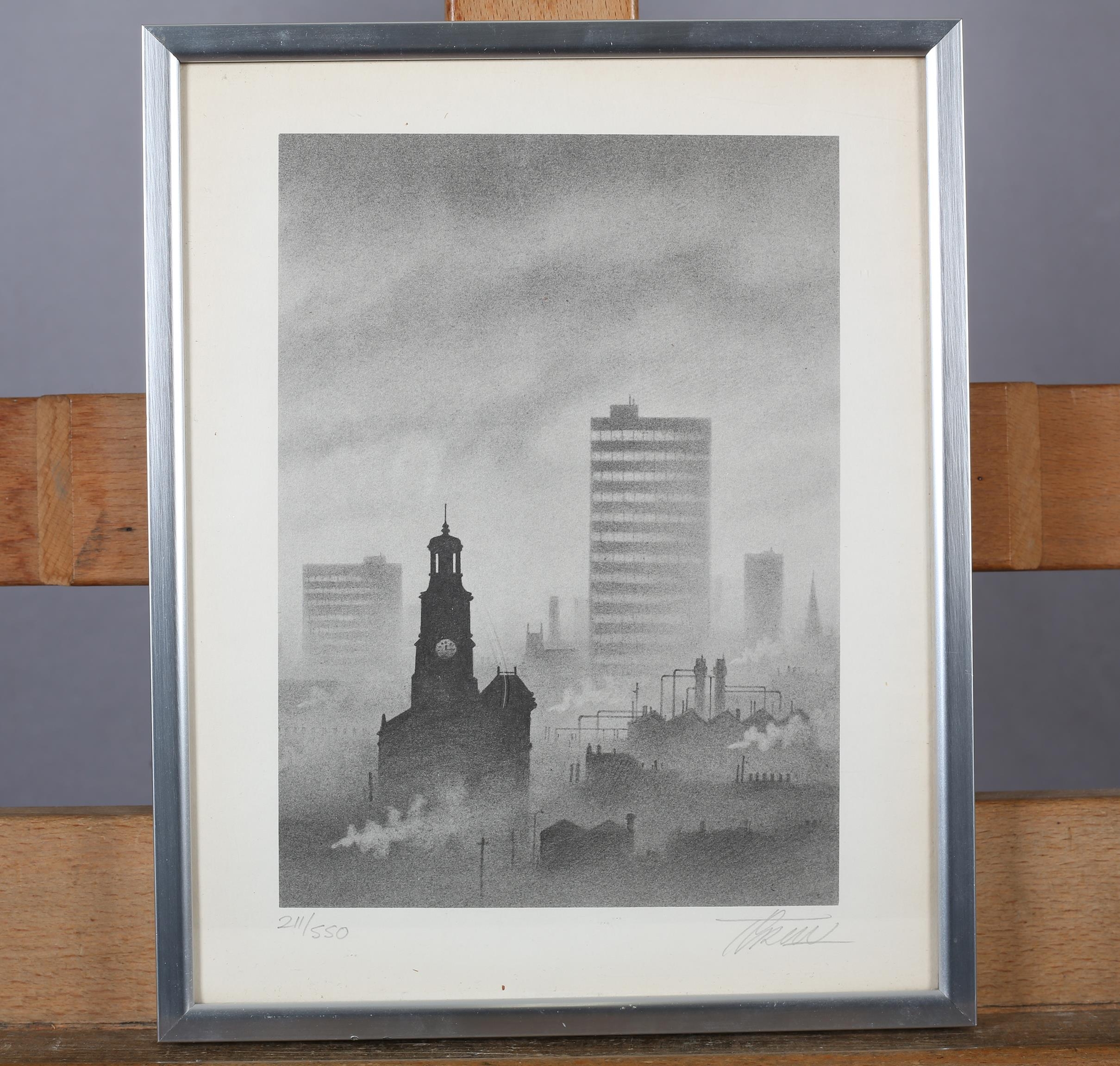 ARR By and after Trevor Grimshaw (1947-2001), City 1982, skyline of 19th and 20th century - Image 3 of 5