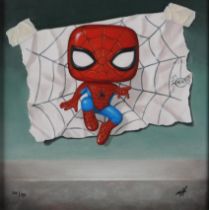 ARR Nigel Humphries (Contemporary), Spider Man -'Web Slinger', canvas giclée on board, numbered