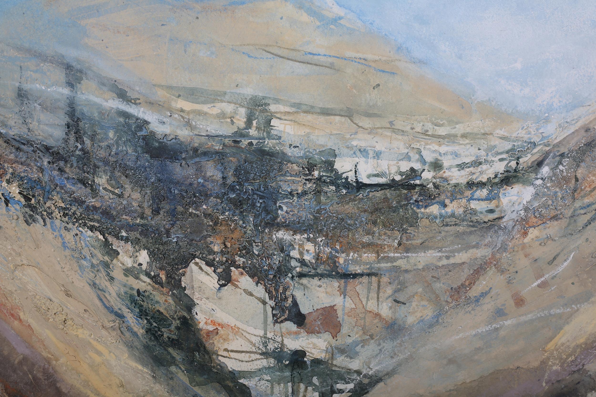 ARR Katherine Holmes (b.1962), Dales Valley landscape, mixed media, signed to lower left, 37.5cm x - Image 3 of 5