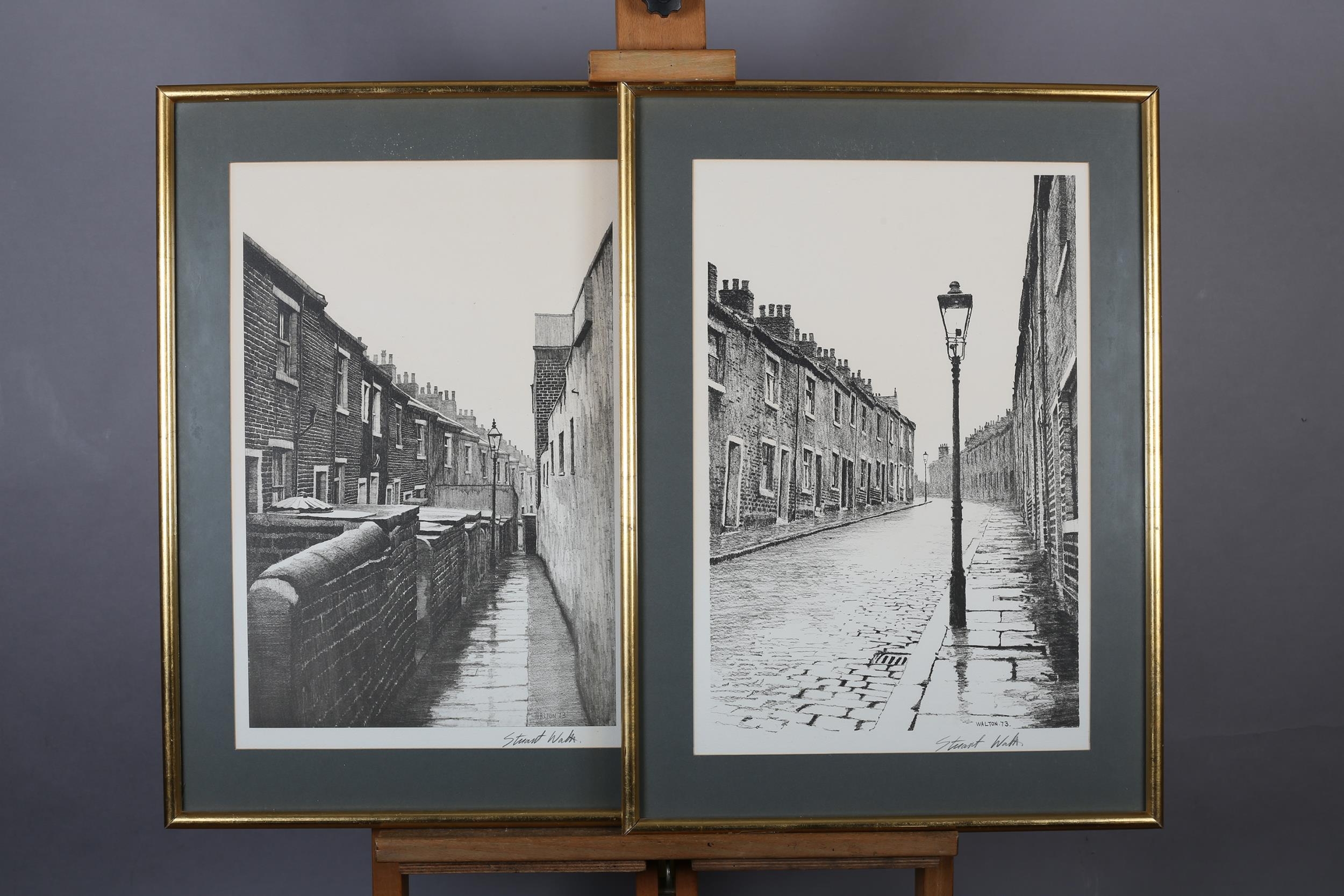 ARR By and after Stuart Walton (1933-2017), Bradford street scenes with terraced houses and - Image 2 of 6