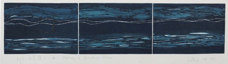 Seok Tin Chng (Singapore) d.2009, Melody of Yorkshire Moors, deep blue etching, a/p, signed,