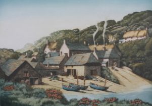ARR By and After Alice Barnwell (1910-1980), Cadgwith Cornwall, colour etching, signed and titled in