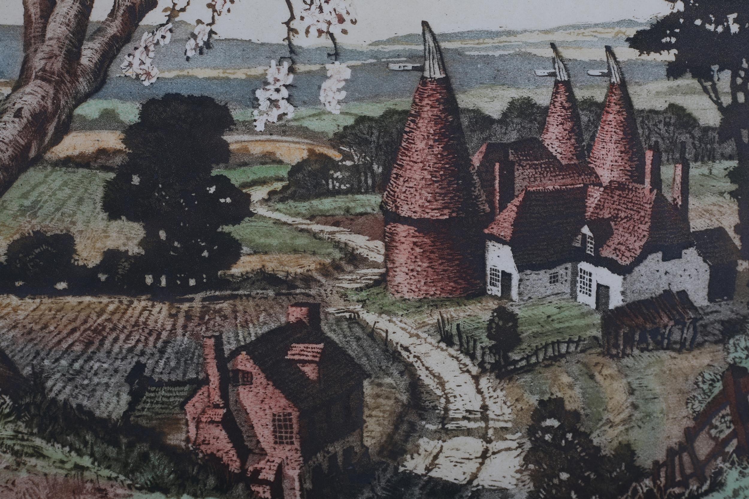 By and After James Priddy (1916-1980), Kentish Landscape, colour etching, signed and titled in - Image 3 of 4