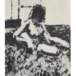 ARR Stevens Cowley (Contemporary), Female nude, black and white etching, artist's proof, signed