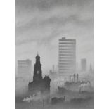 ARR By and after Trevor Grimshaw (1947-2001), City 1982, skyline of 19th and 20th century