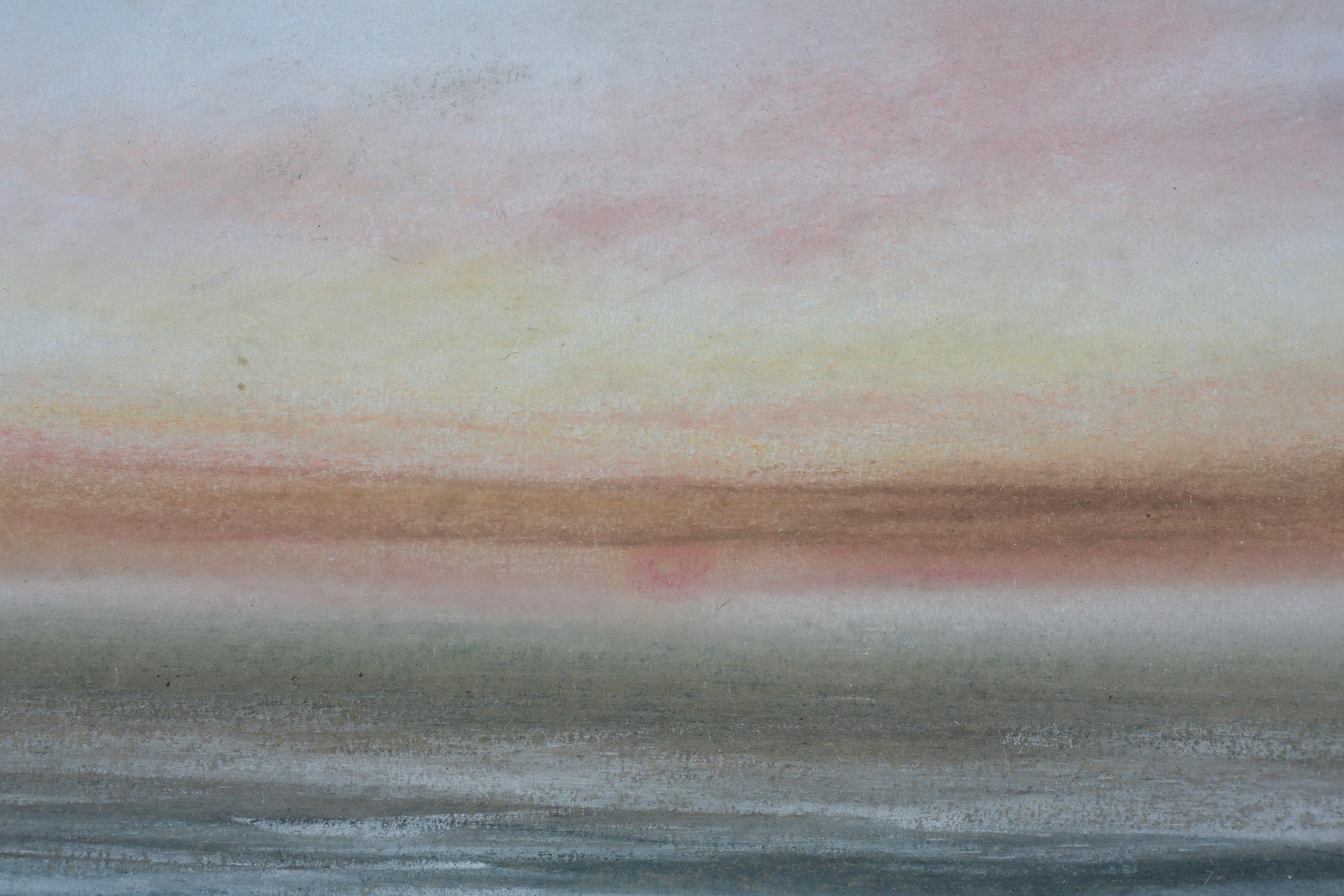 ARR Brian Shields 'Braaq' (1951-1997), Beach scene with figures at sunset, pastel, signed to lower - Image 4 of 5