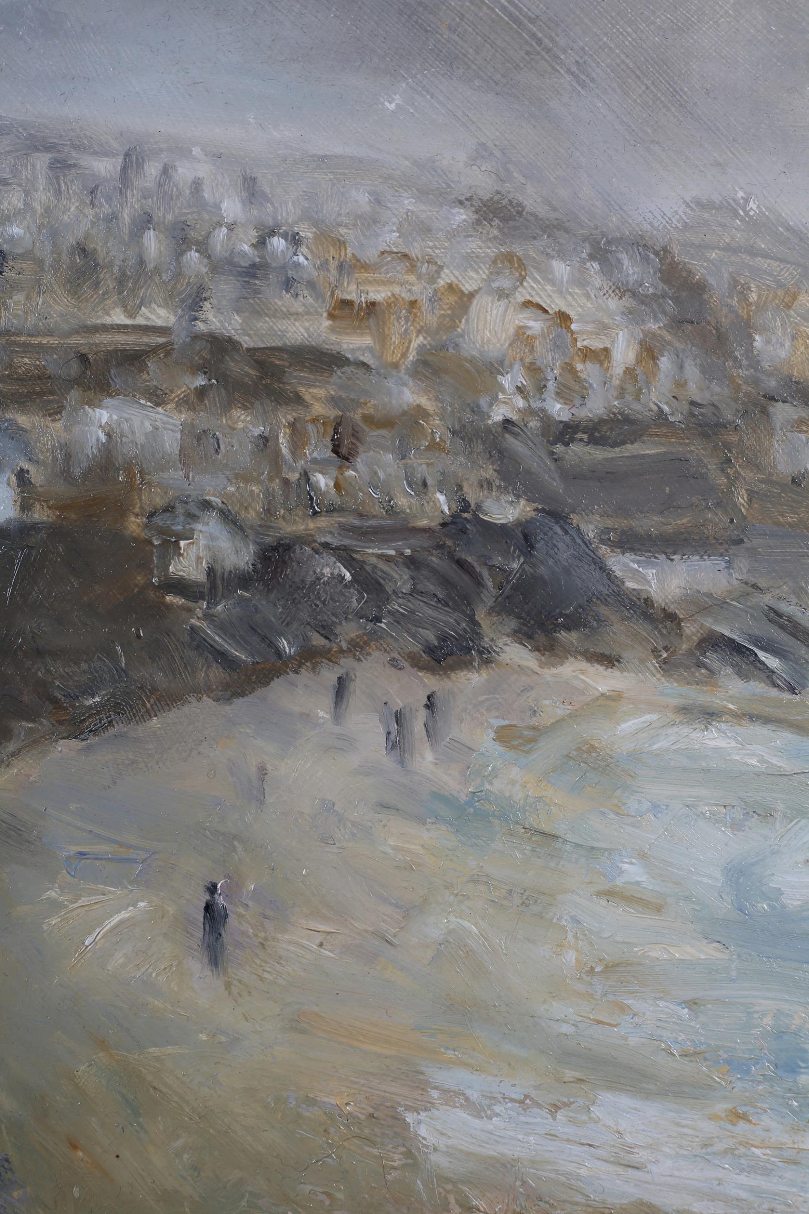 ARR David Stanley (b.1946), Porthmeor Beach Late Afternoon, oil on board, signed, dated 2007 and - Image 4 of 4