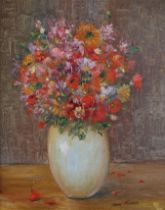 Henri Plisson (aka Patrick Ryan, American, 20th century), Petals, Still life of flowers held in a