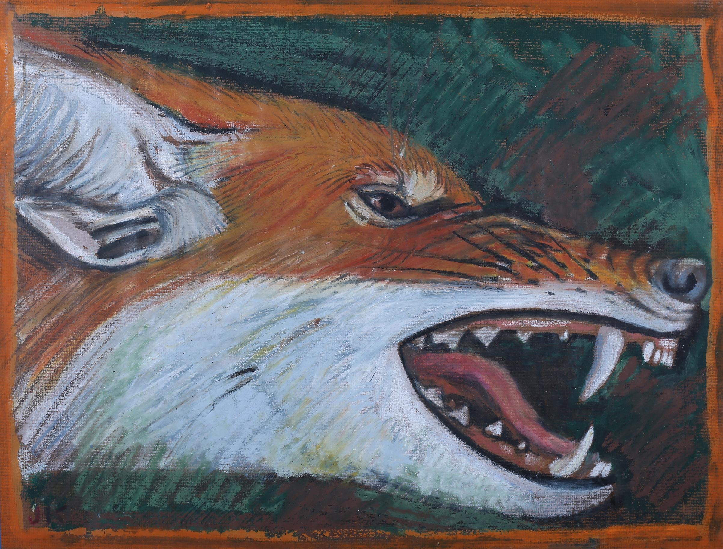 Jonathan Kingdon (Tanzanian, b.1935), Ethiopian Wolf, pastel, initialled to lower left,