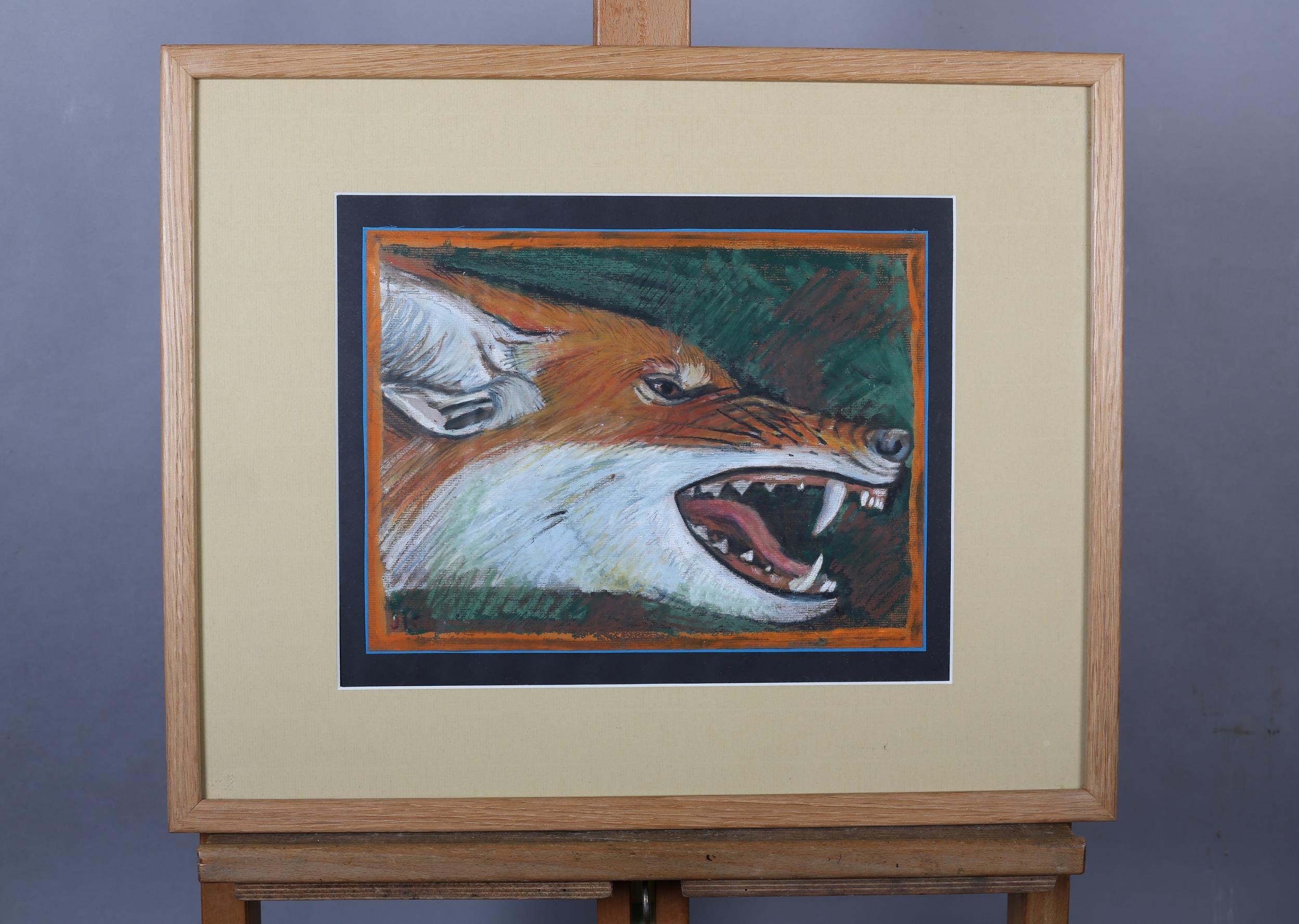 Jonathan Kingdon (Tanzanian, b.1935), Ethiopian Wolf, pastel, initialled to lower left, - Image 2 of 4