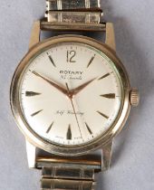 A ROTARY GENTLEMAN'S AUTOMATIC WRISTWATCH, c1960, in 9ct gold case no. 7425, 25 jewelled lever 485