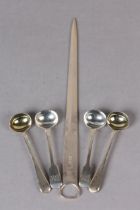 A PAIR OF GEORGE IV SILVER MUSTARD SPOONS, London 1862, maker's mark for Francis Higgins together