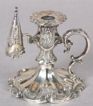 A WILLIAM IV SILVER CHAMBERSTICK, Sheffield 1837 maker's mark for Henry Wilkinson & Co embossed with