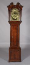 A LATE 18TH CENTURY OAK LONGCASE CLOCK BY E DILGER & CO, Bradford, having a 14inch brass dial with