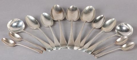 A PART SUITE OF EDWARD VII SILVER CUTLERY, Sheffield 1902-3, to include three tablespoons, pair of