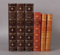 BINDINGS MILTON, JOHN: THE POETICAL WORKS, in three volumes, 1874, published MacMillan & Co, London,