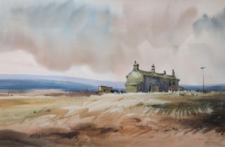 ARR J BARRIE HASTE (1931-2011) Yorkshire Moorland with farmhouse, watercolour, signed to lower