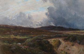 THOMAS WILLIAM HAMMOND (1854-1935), Yorkshire Moors with sheep grazing, pastel, signed to lower