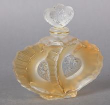 LALIQUE FLACON COLLECTION 'DES COEURS' 2004, perfume bottle with contents engraved Lalique France