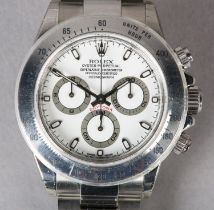 A ROLEX DAYTONA COSMOGRAPH WRISTWATCH, c2003, in stainless steel case, serial no. F061983, ref