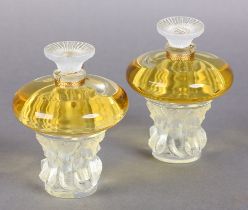 LALIQUE FLACON COLLECTION 'SIRENS' PARFUM, a pair, perfume bottles with contents engraved Lalique