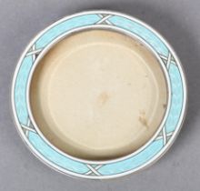 AN ASPREYS .925 SILVER AND DUCK EGG BLUE BASSE TAILLE ENAMEL PHOTOGRAPH FRAME, import mark .925