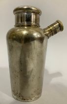 An Art Deco Manco silver plated cocktail shaker with screw top and stopper stamped to base, 18cm