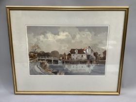 Jack Green - Bicton Mill, watercolour, signed to lower left, 31.5cm x 49.5cm