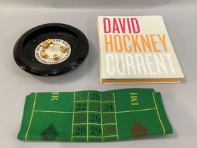 David Hockney Current cloth bound volume with colour illustrations together with roulette wheel