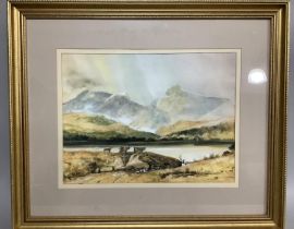 Anthony Vandyke Copley Fielding (1787-1855) Figures in a lakeland landscape with cattle, watercolour