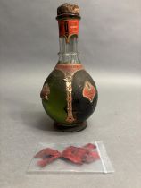 CUSENIER FOUR COMPARTMENT LIQUEUR DECANTER, unusual item with damaged packaging, stopper cork