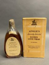 AINSLIE'S Blended Whisky Gift Carton 1 Bottle 75cl 43% "Decanter Style" Bottle with flip metal