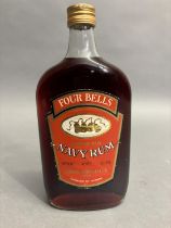 FOUR BELLS OLD GUYANA NAVY RUM, Challis Stern and Co Limited, London, one half litre 50cl bottle