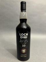 LOCHDU "THE BLACK WHISKY" Single Malt whisky 10 years old, one Bottle 40% "Aged in charred sweet oak