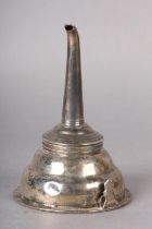 A GEORGE III SILVER WINE FUNNEL, London 1785, maker's mark for Hester Bateman, beaded rim above an