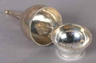 AN IRISH SILVER WINE FUNNEL, Dublin 1820 by William Law, initialled AEA, three ribs to the spout,