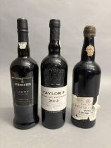THREE BOTTLES PORT; 1 Bottle Taylor's Late Bottled Vintage, 2002, 1 Bottle Burmester Tawny Port, 1