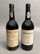 GRAHAM'S 1980 VINTAGE PORT, 2 bottles, levels bottom neck