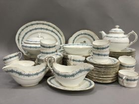 A Coalport 'Geneva' pattern china tea, coffee and part dinner service comprising, eleven bowls,