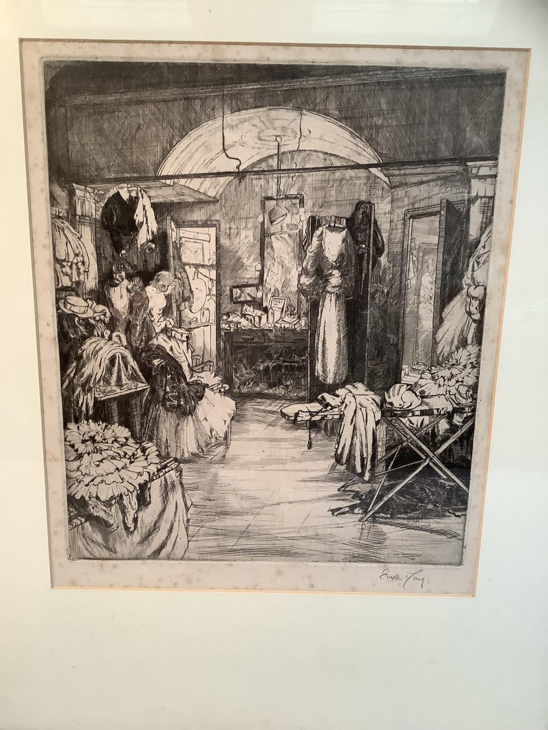 Gwen May (1903 - 1992), The Theatre Dressing Room, etching signed in pencil, 31cm x 26.5cm, framed - Image 2 of 8