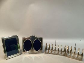 Two silver breakfast toast racks Sheffield 1935 for Viners and Birmingham 1961 for Adie Brothers