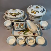 A quantity of Royal Worcester Evesham oven to table ware including oval tureens and covers,
