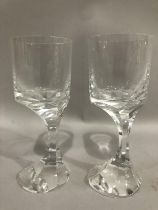 Three Baccarat Narcisee pattern wine glasses, both marked Baccarat France to the bases