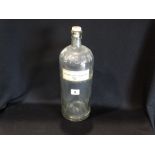 A Large Size Clear Glass Apothecary Bottle Marked Poison, 14" High
