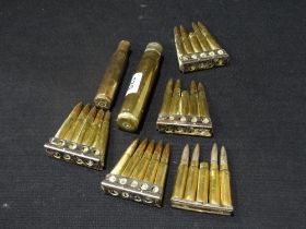 Five Inert Bullet Clips Etc